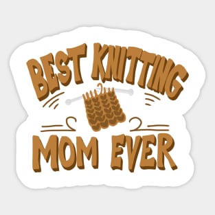Best Knitting Mom Ever Retro Vintage Typography Sticker